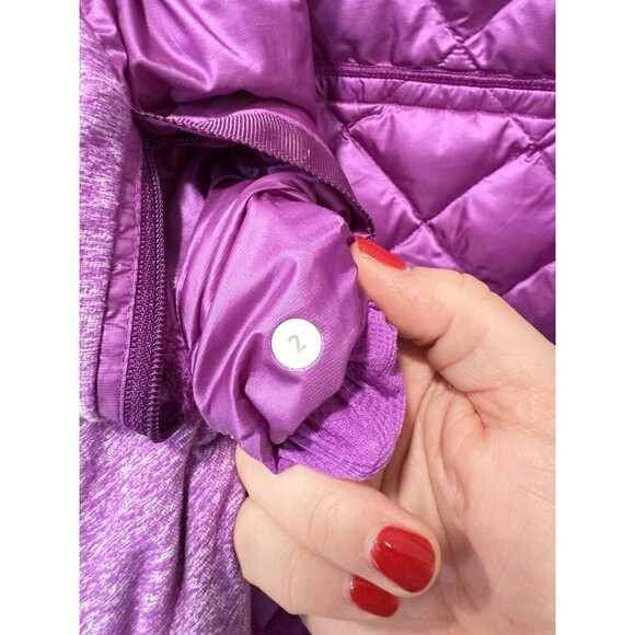Lululemon Down for a Run Jacket Hooded Goose Down Purple Violet Size 2 - Picture 8 of 9